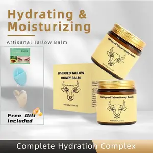 Honey Infused Grass-Fed Tallow Moisturizer, Whipped Skin Balm for Dry & Sensitive Skin