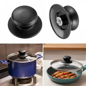 Stainless Steel Pot Lid Handle Replacement Knobs - Set of 4 High-Temperature Anti-Slip Kitchen Accessory Cooking Cookware for Frying and Soup Pots