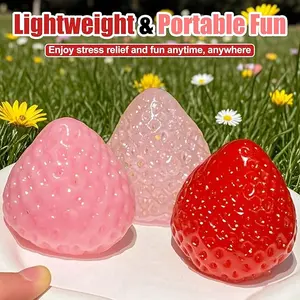 Strawberry Squeeze Toy Realistic Design Aroma for Stress Relief Soft Squishy Silicone Maker Ideal Gift Home Office Use