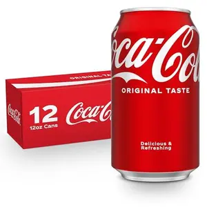 Coca-Cola Original Taste 12 Pack 12 fl oz Cans Classic Cola Soda with 34 mg Caffeine Refreshing Beverage Fruit Flavor