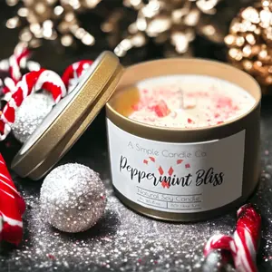 Natural Soy | Peppermint Bliss | Hand-Poured candle Smokless Smokless