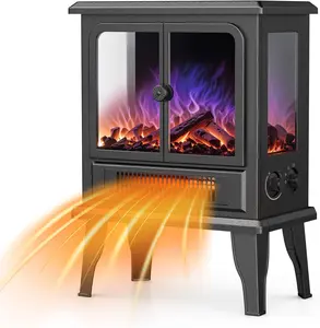 Ecotronic Electric  18.9in FreeStanding Fireplace Heater with 3D Flame, 750W/1500W, overheating Protection for Indoor use