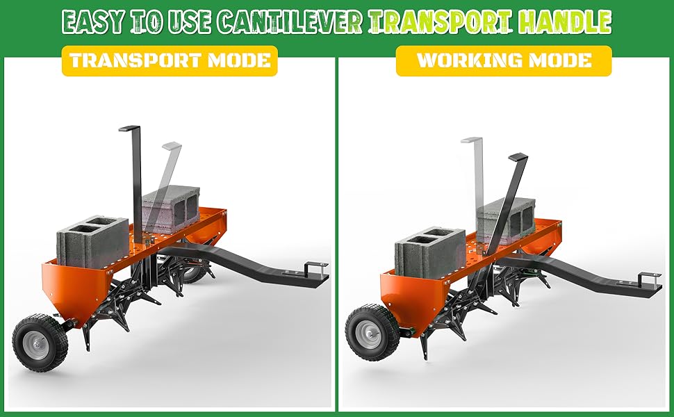 48" 122CM Tow Plug Lawn Aerator Lawn Spike Aerator Lawn& Garden Steel Heavy Duty