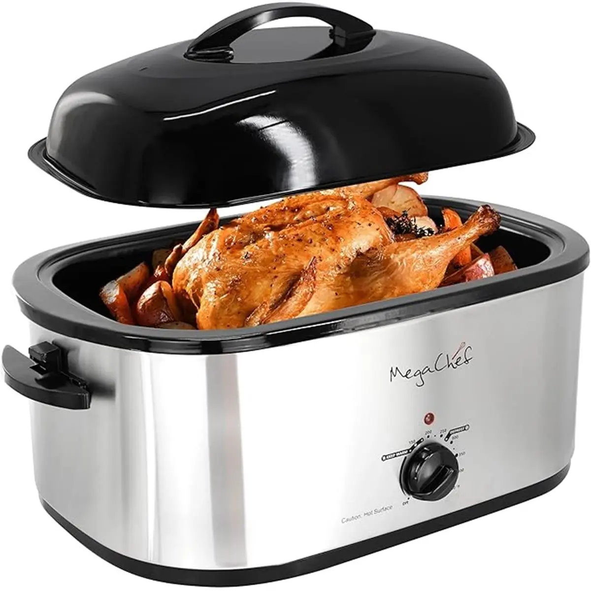 212 MAIN Large Electric Roaster Oven - 22 qt, High Dome Self-Basting Lid, 450°F Temperature Control, Ideal for Meat, Baking, Holiday Family Gatherings, Bake