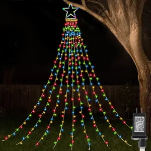 Christmas Outdoor Tree Light,Christmas Decorations Lights with 8 Lighting Modes,Waterfall Christmas Tree Lighting for Xmas,Halloween,Wedding,Party, Year Gifts(Multicolor)