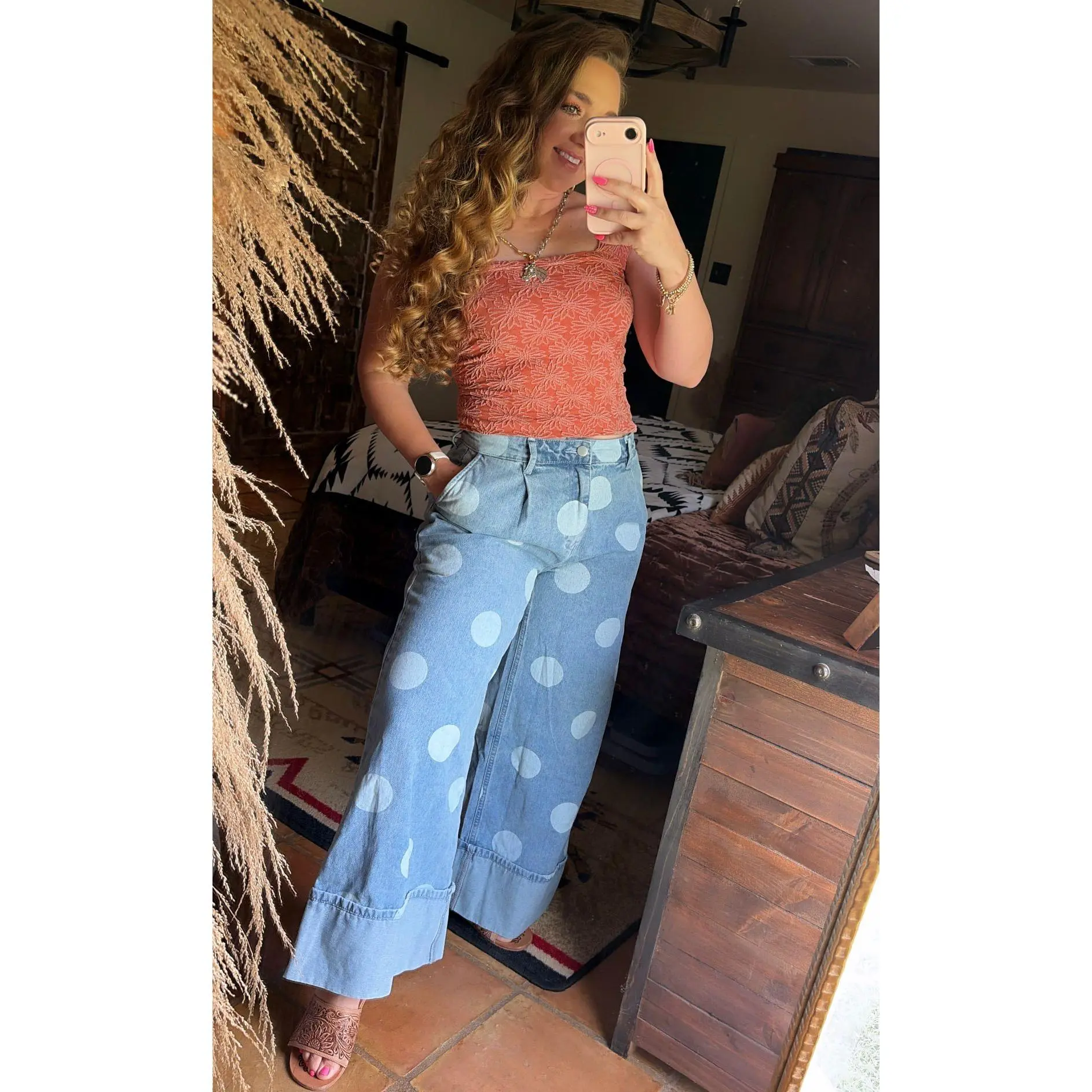The Daisy Dot Wide Leg Jeans