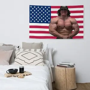 Sam sulek Flag - American Flag, Bodybuilder, Gym bro Limited Edition 40in*60in Tapestry Decorroom decortapestry gifts for boyfriendwall decor flags