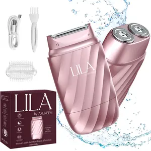 LILA Dual-Head Mini Electric Beard Shaver – Waterproof Rechargeable 2-in-1 Razor, Portable Full Body and Facial Epilator for Painless Trimming of Pubic Hair, Face, Underarms and Legs – 2025 New Shaver,Christmas gifts,New Year's gifts