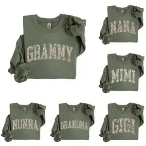 [Military Green] Custom Mama Sweatshirt, Mothers Day Gift, Personalized Grandma Sweatshirt, Gigi Sweatshirt, Grammy Mimi Nonny Mommy Honey Shirt