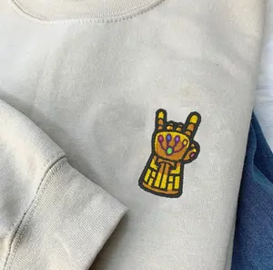 Thanos Glove Embroidered Sweatshirt, Super Power Glove Embroidery, Movie Fan Gifts, Thanos Glove Hoodie, Thanos Birthday Gifts, Christmas Gifts, Cool Outfits