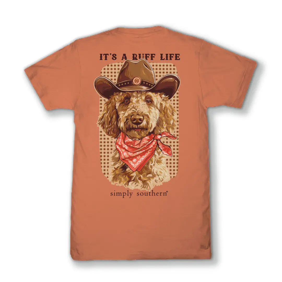 Simply Southern Ladies Ruff Brown T-Shirt SS-RUFF-PAPAYA