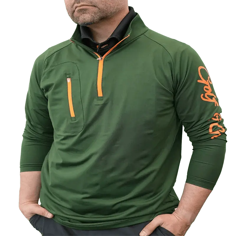 Golf & Game Quarter Zip Jacket - Black, Long Sleeve, Suitable for Golf and Game Activities