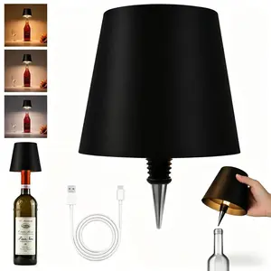 Wireless Wine Bottle LED Light with Adjustable Brightness - USB Rechargeable Ambience Lamp for Bedroom, Dining & Bar, Customizable Lighting