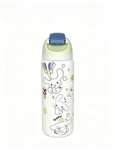 Owala 32oz Cute Puppy Pattern Portable Drink Cup, Leak Proof Stainless Steel Water Bottle, BPA Free, Ideal For Daily Fitness And Outdoor Travel