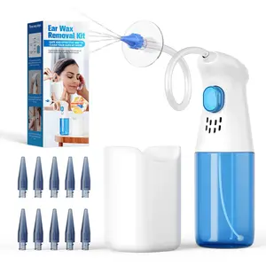 Earwax Removal Kit with 10 Disposable Tips and Catch Basin, 5 Gentle Ear Irrigation Nozzles, Reusable Ear Cleaning Tools Set for Adults and Kids