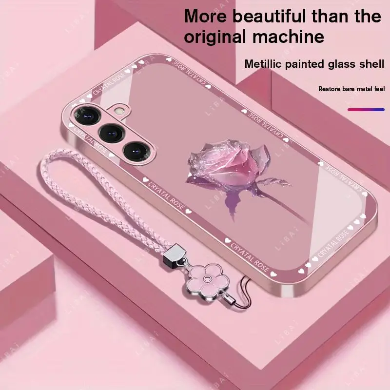 Suitable for [Galaxy S25] Brand new premium phone case, Free four-leaf clover lanyard，drop-proof and fingerprint-resistant，simple and elegant design，multiple colors available YM99
