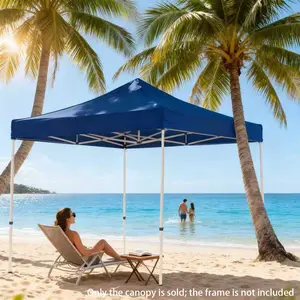 Outdoor Square Umbrella Fabric Replacement Top, Outdoor Shade Canopy, Parasols, UV Protection, Durable Oxford Material, 300x300cm, 4 Colors, for Parties, Camping, Garden