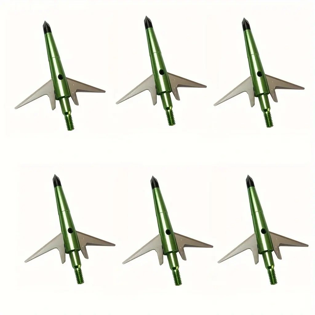 6PCS Archery Hunting Broadheads,100 Grain, Stainlee Steel Expandable Blade 2 Inch Cut, Hunting Heads Arrow Tips Compatible Crossbow& Compound Bow