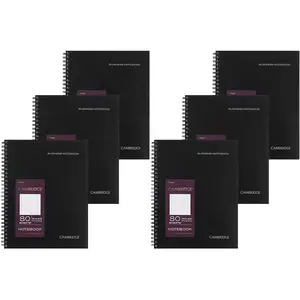 Cambridge Limited Notebook, 6 Black Notebook, Legal Ruled, Business Notebook, 80 Sheets, Spiral Wirebound Office Journal  Notebook For Quicknotes, Meeting for Women  Men, CAM10402