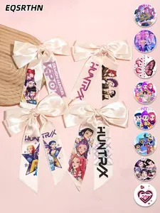 4pcs/1pcLarge Kpop Hair Bow with Girl Band Printed Ribbons Hair Clips | Comfortable Secure Clip | Versatile Design