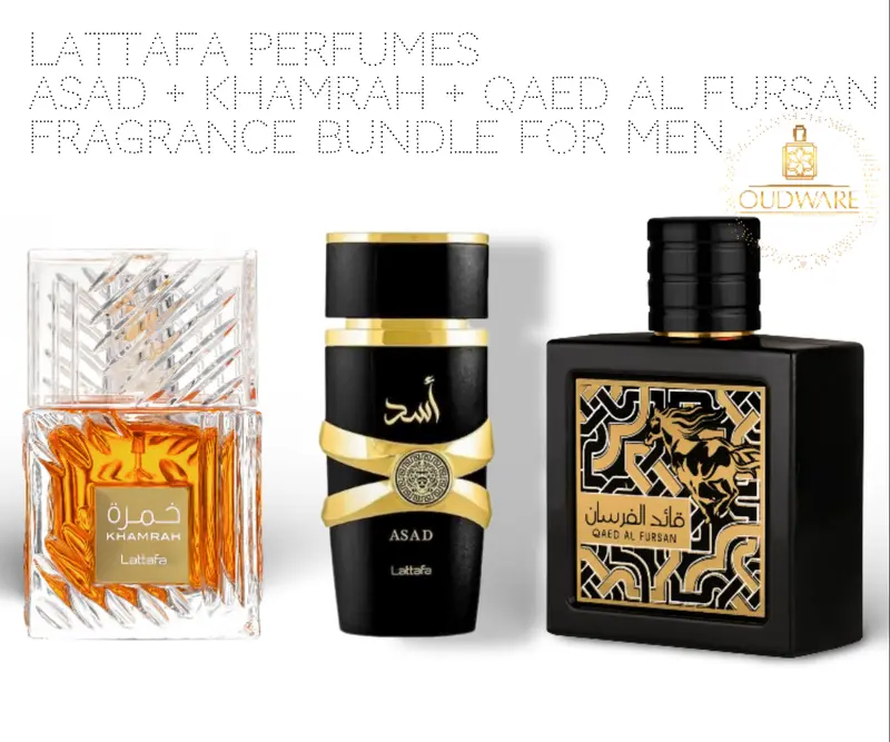 Lattafa ASAD BOURBON + KHAMRAH Bold Arabian EDP Multi-Pack, 3.4oz