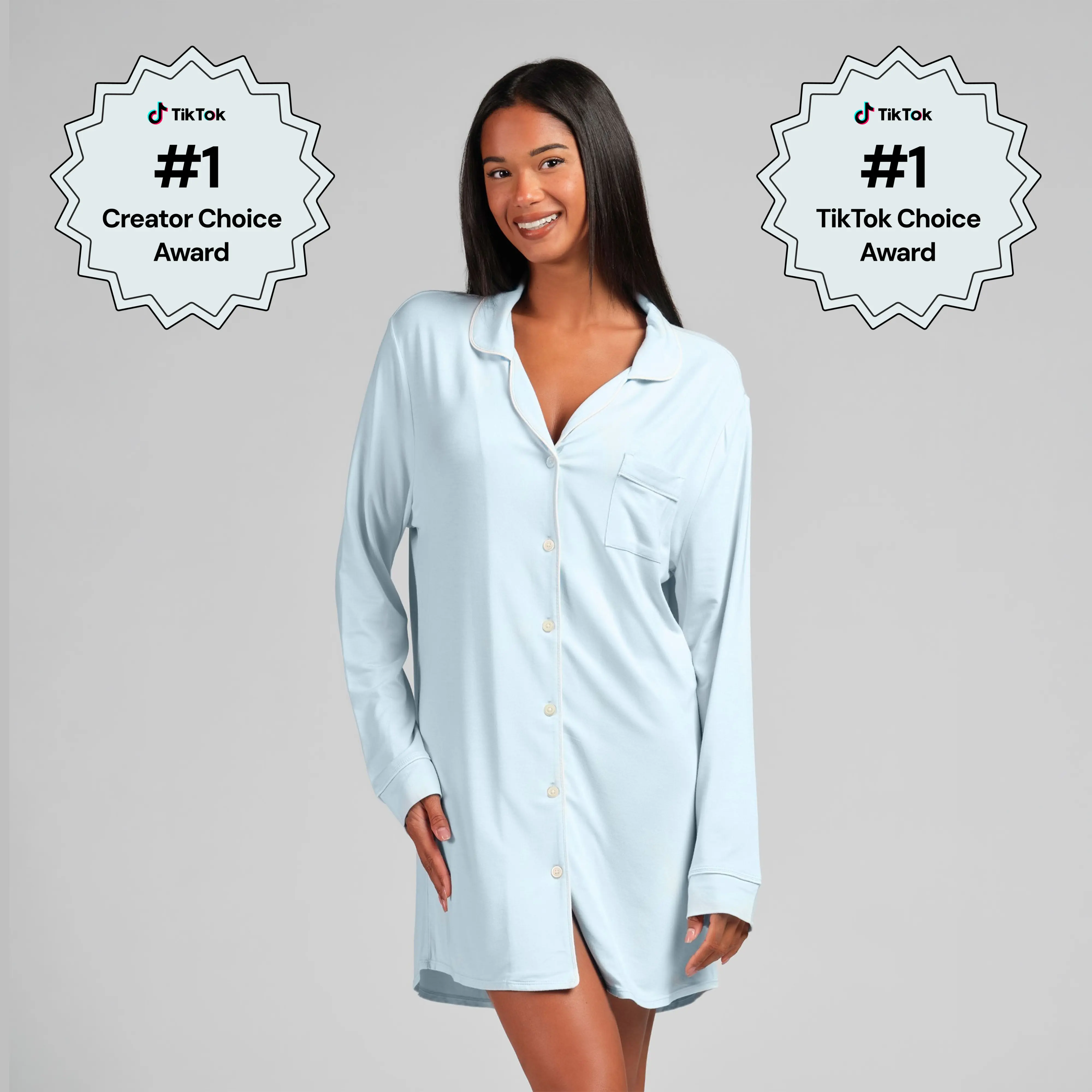 Comfrt | Luna Lounge Sleep Shirt | Soft Modal Long Sleeve Sleep Shirt Women Loungewear