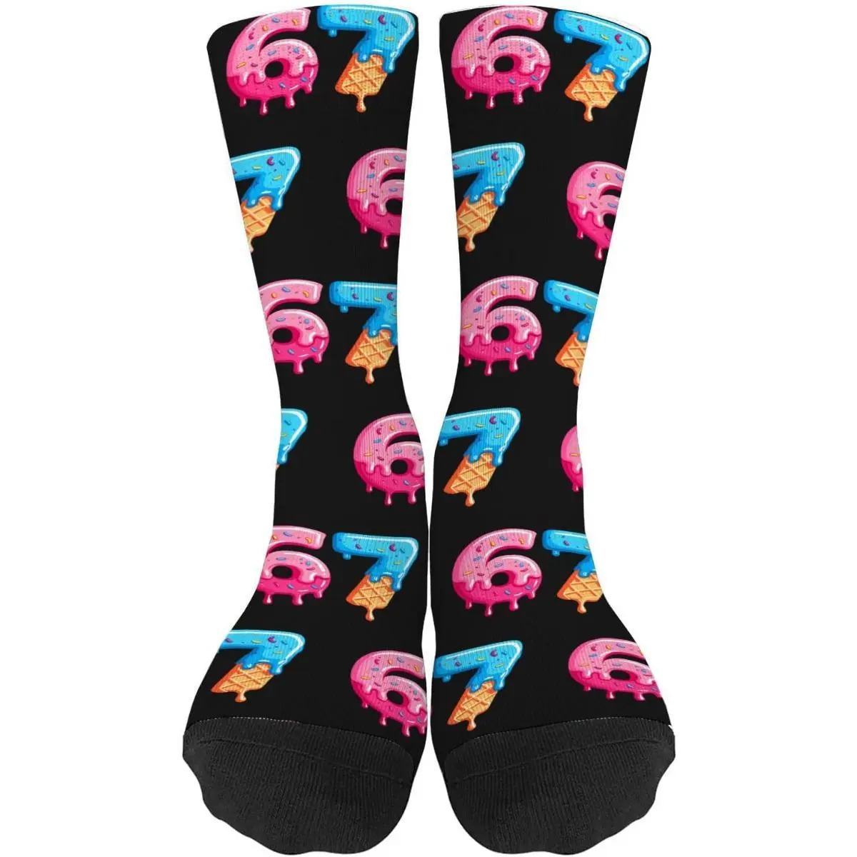 Funny 67 Youth Socks, Casual Stylish Socks, a hilarious and novel gift for boys and girls (1 pair)
