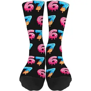 Funny 67 Socks, Casual Stylish Socks, a hilarious and novel gift for boys and girls (1 pair)