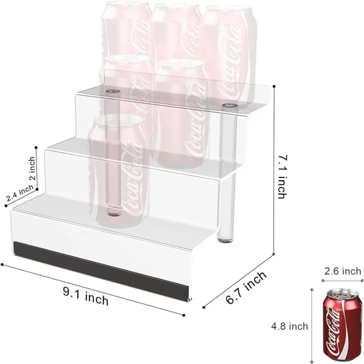 Acrylic Display Organizer with Led Light - 3 Tier Perfume Stand & Display Step Shelves Holder, Cologne Organizer for Men, Figures Stand, Porta Perfumes Para Tocador, Clear Cupcake Riser, Dessert Shelf
