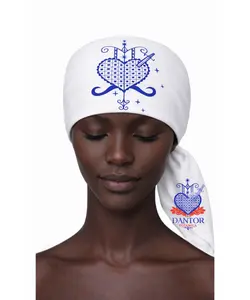 23.6X23.6 INCHES ERZULIE DANTOR EZILIDONTO Black Madona Head Scarf Mouchwa lwa mouchoir lwa Veve Ceremonial Scarf, Red Satin, Traditional Spiritual Design, Religious Altar Accessory Mouchwa Lwa Mouchoir Lwa Loa Mambo Ougan Manbo Vodoo Voudou Hoodoo Wican