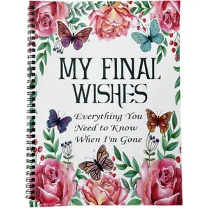 End-Of-Life Planning Journal, Final Wishes Record Book, Funeral Pre-Planning Workbook, Beneficiary Info, Spiral Bound Planner, 5.5x8.3 Inches