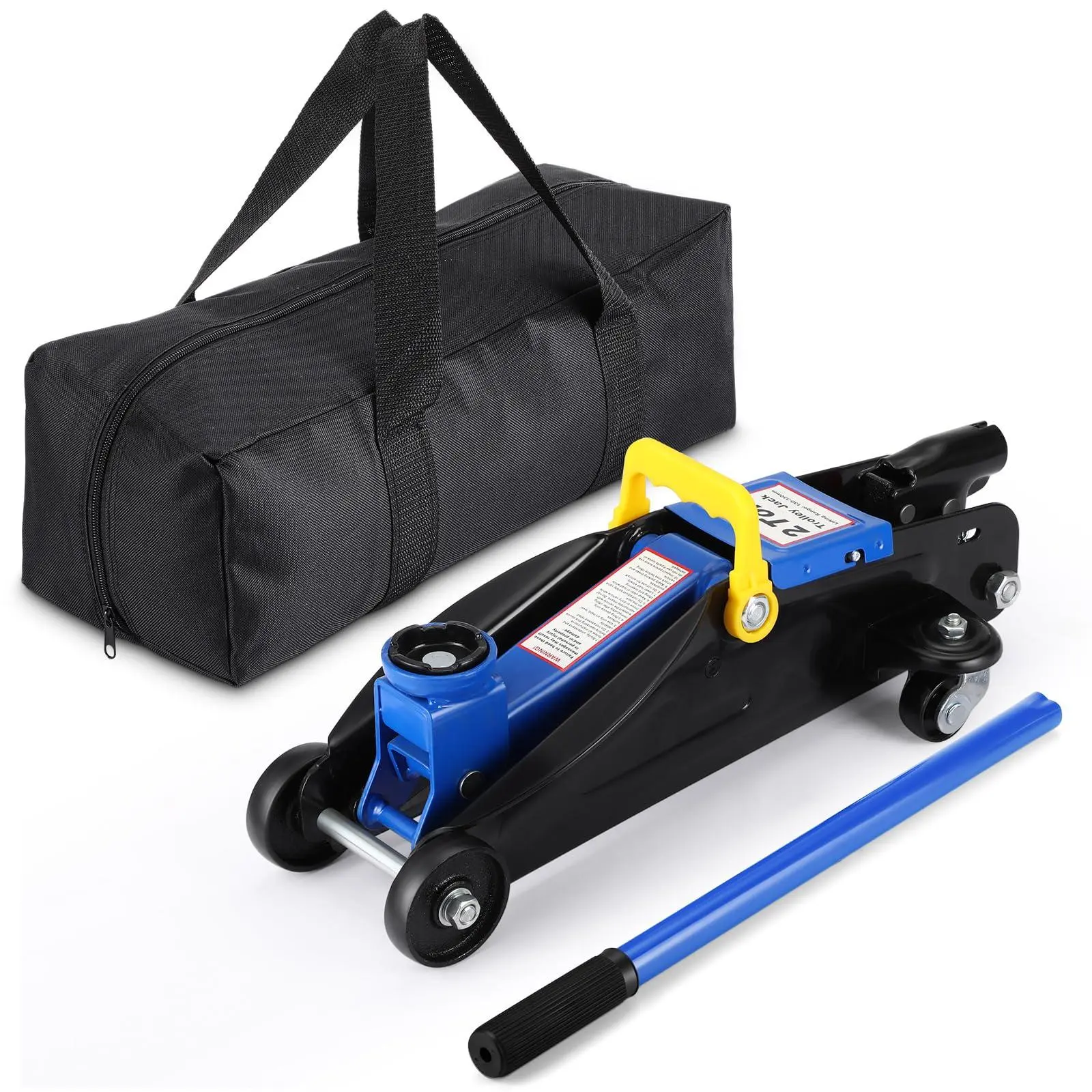 2 Ton Hydraulic Floor Jack,Low Profile 2 Ton (4400 Lbs) Car Jack,Portable Car Lift Jack,Quick Lift Pump,Heavy Duty Steel Car Hydraulic Trolley Jack Lift Range 3.35"-13"