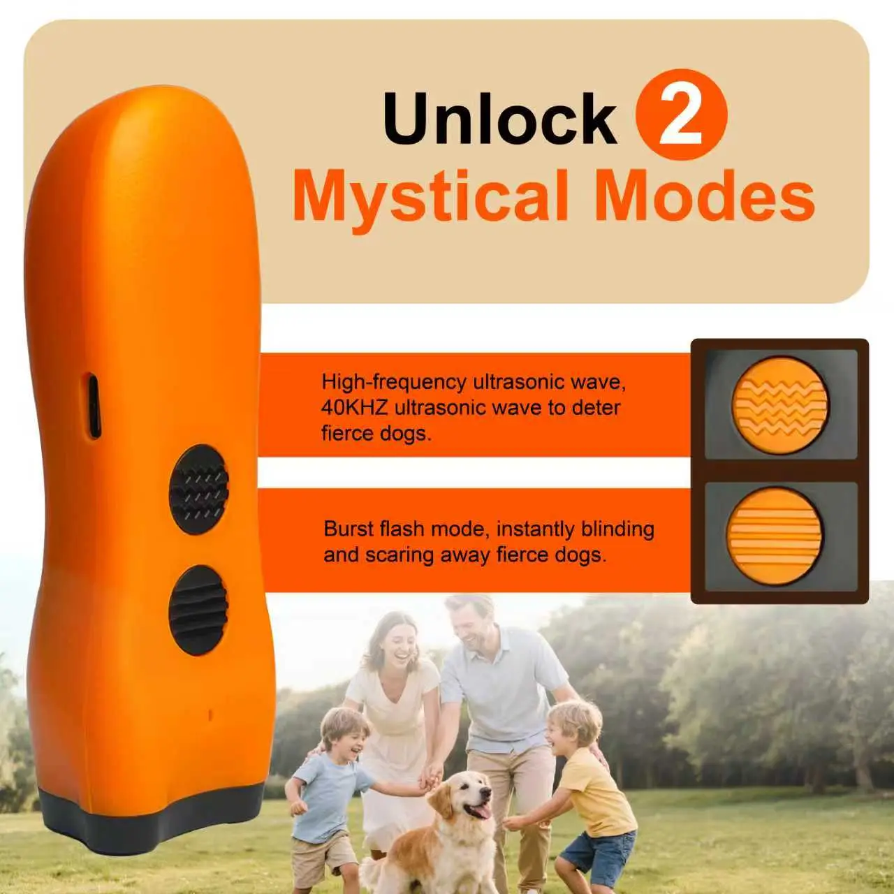 40kHz Ultrasonic No Bark Device for Dogs - Remote-Controlled Portable Pet Training Tool with Built-In LED Flashlight, 40kHz Ultrasonic Wave, Safe Aid for New Puppies, Enhances Visibility