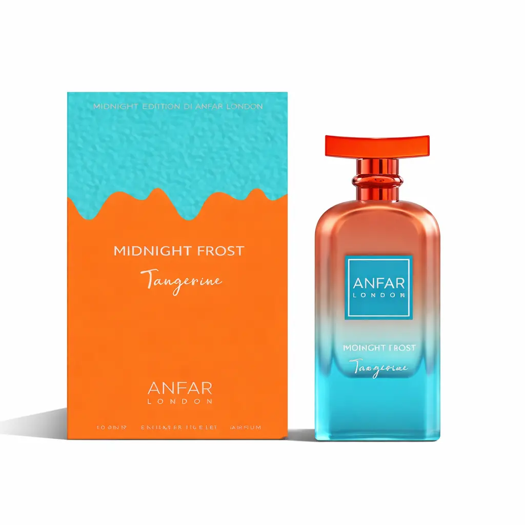 Anfar London Midnight Frost Tangerine Extrait de Parfum - 3.4 fl oz Unisex Bottle, Long-Lasting Citrus-Tangy Fragrance with Icy Accord & Aromatic Amberwood, Perfume for Sale, Daytime Wear