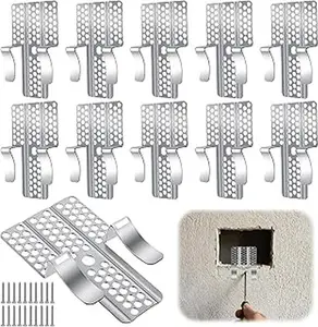 GJANSH Easy-to-Install 1/2-Inch Drywall Clips,Drywall Repair Tools, Professional Wall Hole Repair Kit and Drywall, Sturdy Metal-Backed Clips with Screws for Home Renovation,fathersdaygift