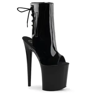 8 Inch Heel FLAMINGO-1018 Black Patent