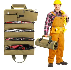 Tool Pouch Rolling Tool Bag - Roll Up Tool Bag with Removable Pouches, Large Electrician Tool Bag, Craftsman Tool Bag, Tool Pouch Bag for Mechanics, Electricians and Hobbyists