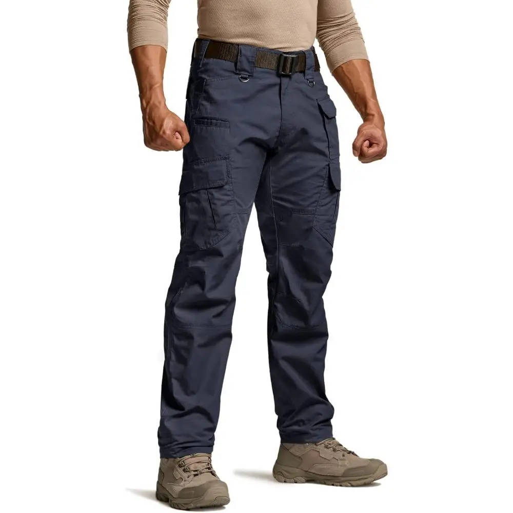 Men's Tactical Pants, Water Resistant Ripstop Cargo Pants, Lightweight EDC Work Hiking Pants, Outdoor Apparel
