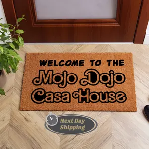 Mojo Dojo Casa House Doormat – Funny Welcome Mat, Barbie Movie Inspired Door Mat, Quirky Front Porch Decor, Unique Housewarming Gift, Indoor Outdoor Rug, Pop Culture Entryway Mat, Fun Novelty Home Decor, Gift Idea for Movie Fans & Friends