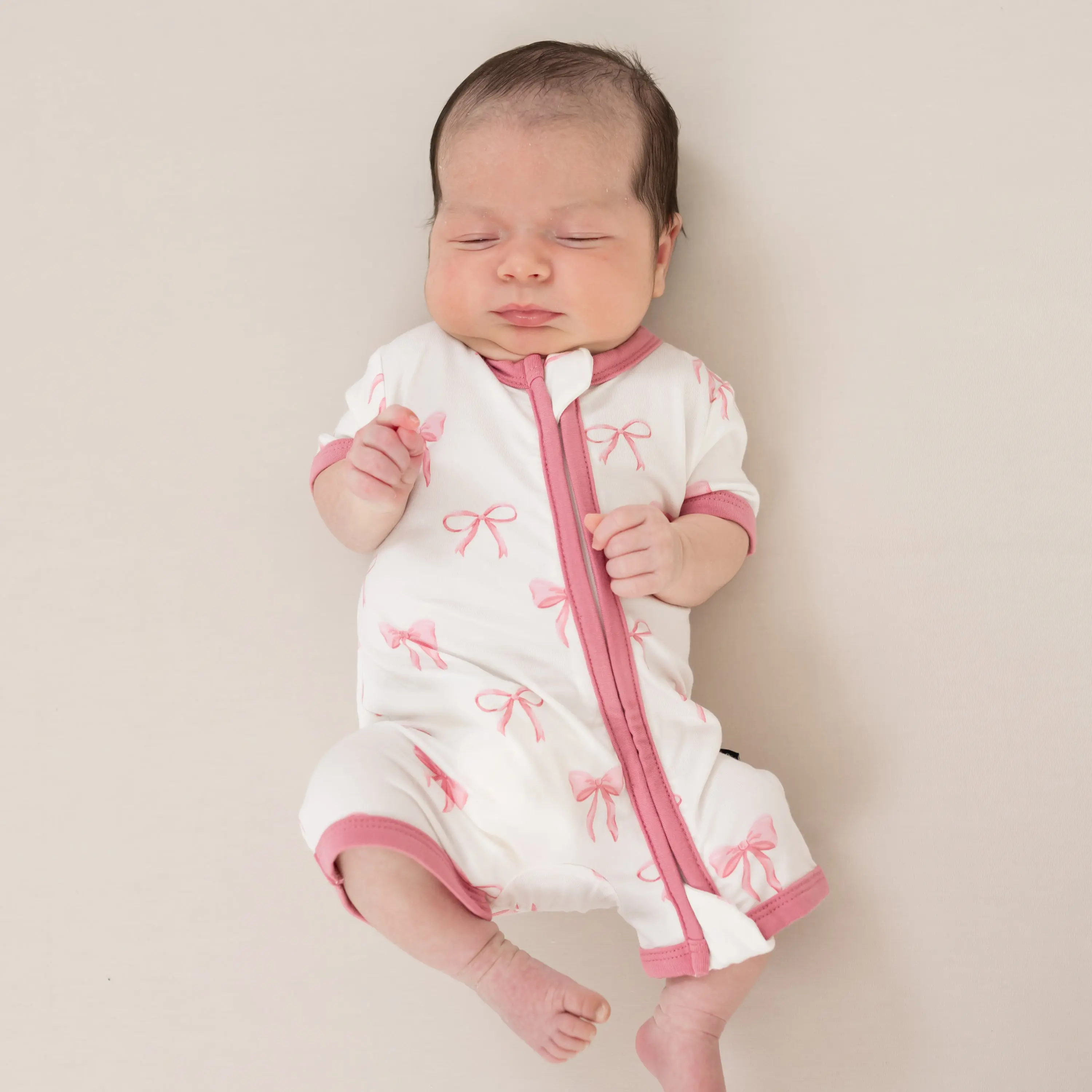 Zippered Shortall Romper in Bow