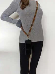 Caramel Tortoise Shell Crossbody Phone Chain