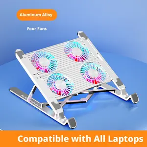Gaming Laptop Cooling Stand Aluminum Alloy Height Adjustable Foldable Wind Cooler with Heat Dissipation