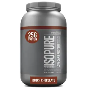 Isopure Whey Isolate 25g Protein Per Serving 3 Pounds Low/Zero Carb Muscle Building Recovery US Made Fitness Supplement Dietary Healthcare Edible (Packaging May vary)