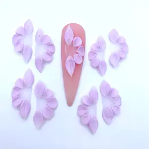 Premade Lilac Plain 3D Acrylic Flowers Nail charms Nail Art