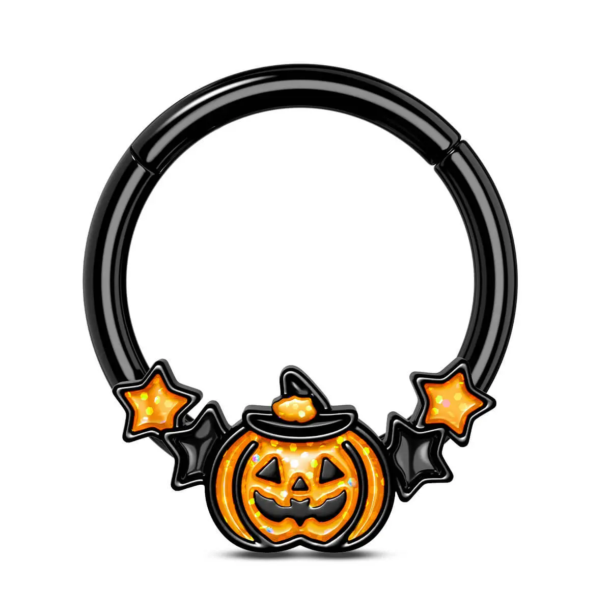 Oufer 16G Halloween Pumpkin Septum Ring, Septum Piercing Nose Ring Jewelry for Halloween Stuff
