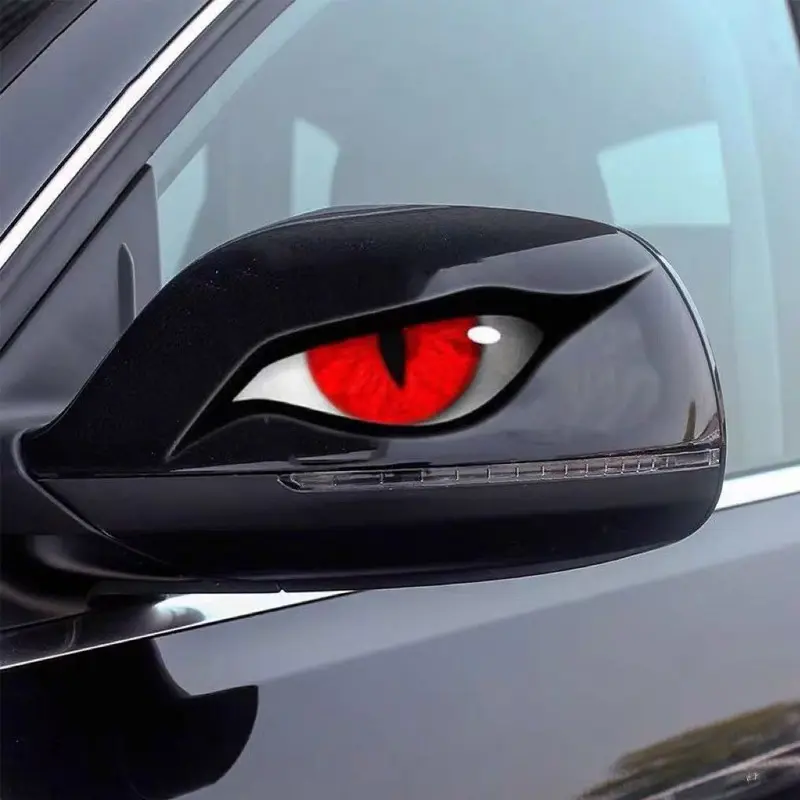Raptor Eye Horror Car Stickers – Domineering Personality Rearview Mirror Decorations Sun protection, water resistance, scratch resistance Stylish car decals