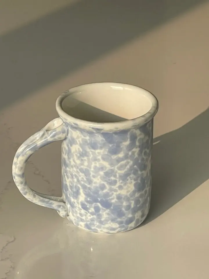 Handmade 500ml Blueberry Cereal Ceramic Mug - Cozy Kitchen Drinkware for Morning Routine, Coffee, Matcha - Cottagecore Gift