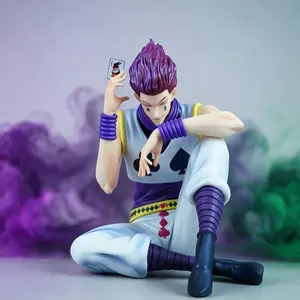 Hunter X Hunter Hisoka Sitting Figure, Classic Seductive Magician Design, Gradient Hair, Detailed Poker Card, Perfect Collectible