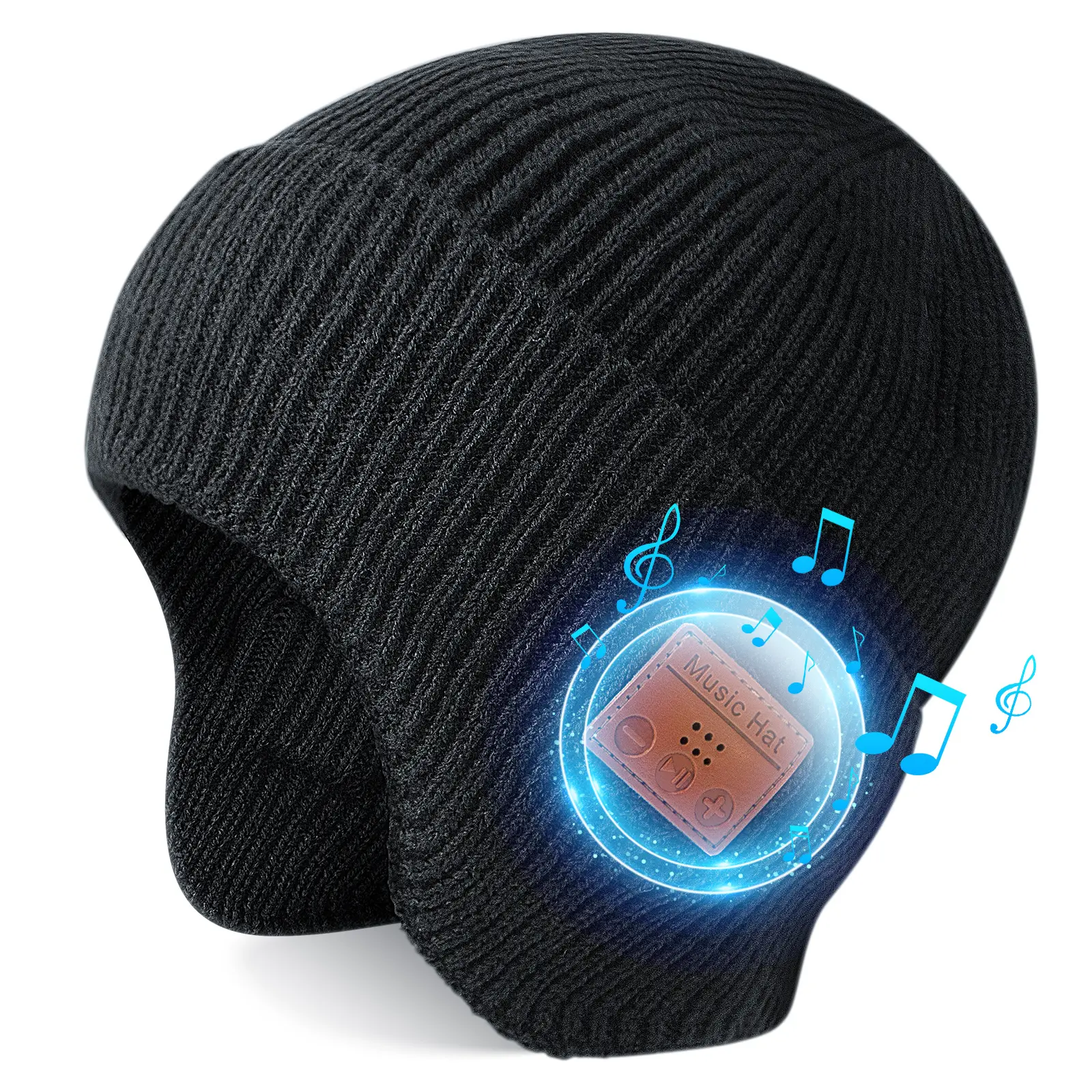 TR-B Pro Bluetooth Beanie Hat - Sports Headphones, Bluetooth Headband Sports & Outdoor Hats, Thermal Ear Protection, USB-C Fast Charge, Hands-Free Calls, 10H Playtime, for Skiing/Jogging, Tr-B (Bluetooth)