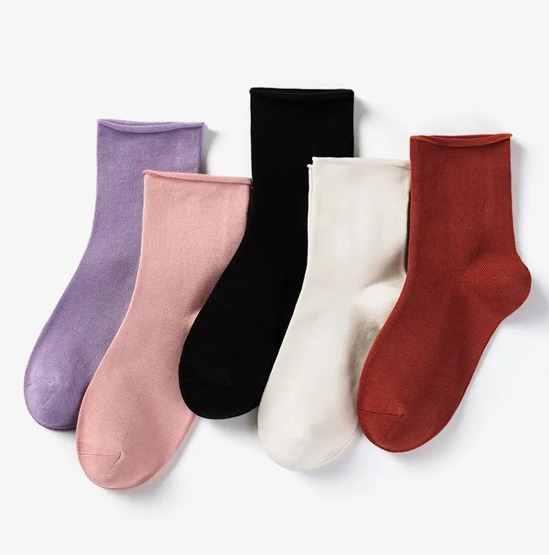 Women's 5-Pair Pure Cotton Short Crew Socks - Non-Binding, Gentle Stretch, Odor Control Maternity & Bridal Soft Comfy Womenswear Socks